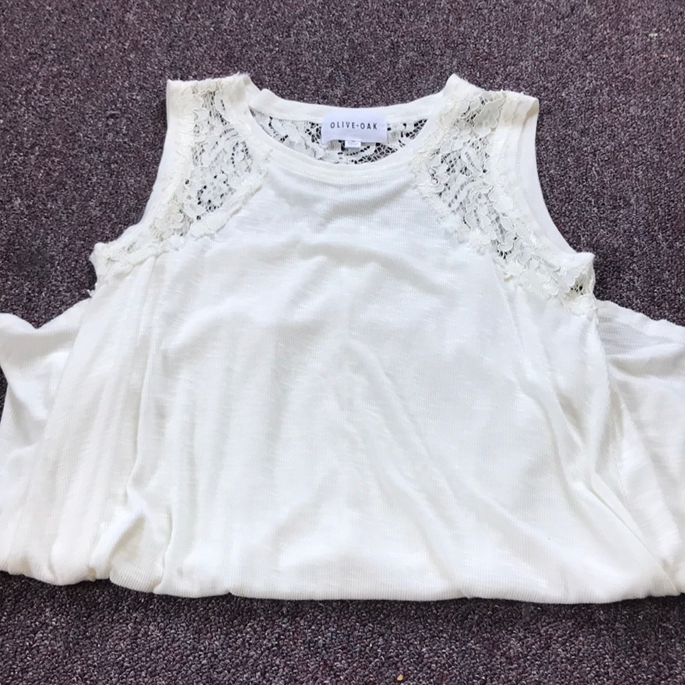 cream tank with lace detailing